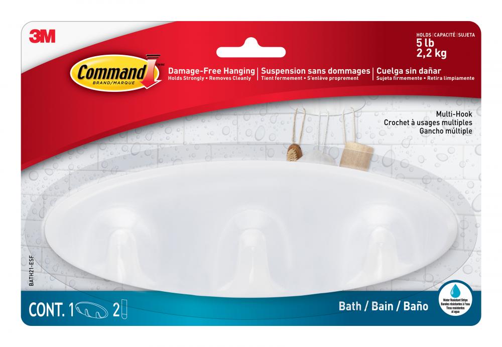 Command Bath Multi Hooks BATH21