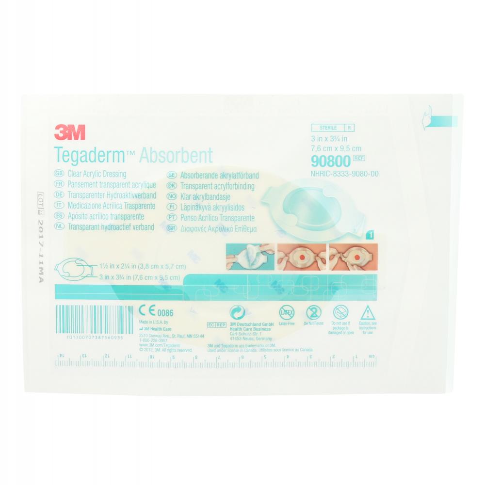 3M™ Tegaderm™ Absorbent Clear Acrylic Dressing, 90800, small oval