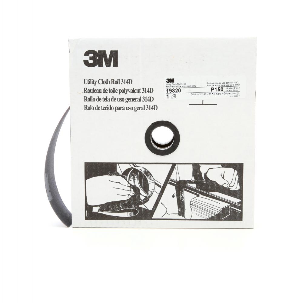 3M™ Utility Cloth Roll, 314D, P150, 2 in x 150 ft (50.8 mm x 45.72 m)