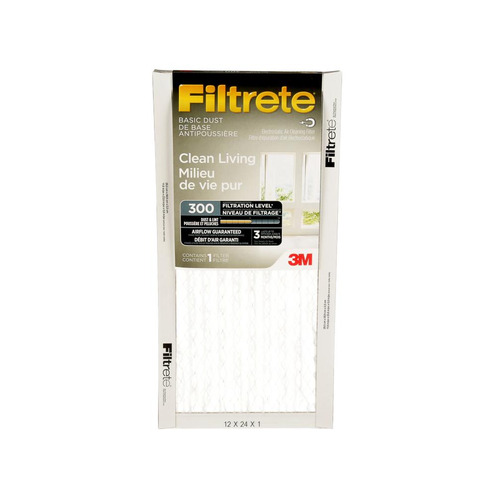 Filtrete™ Clean Living Basic Dust Filter, MPR 300, 12 in x 24 in x 1 in