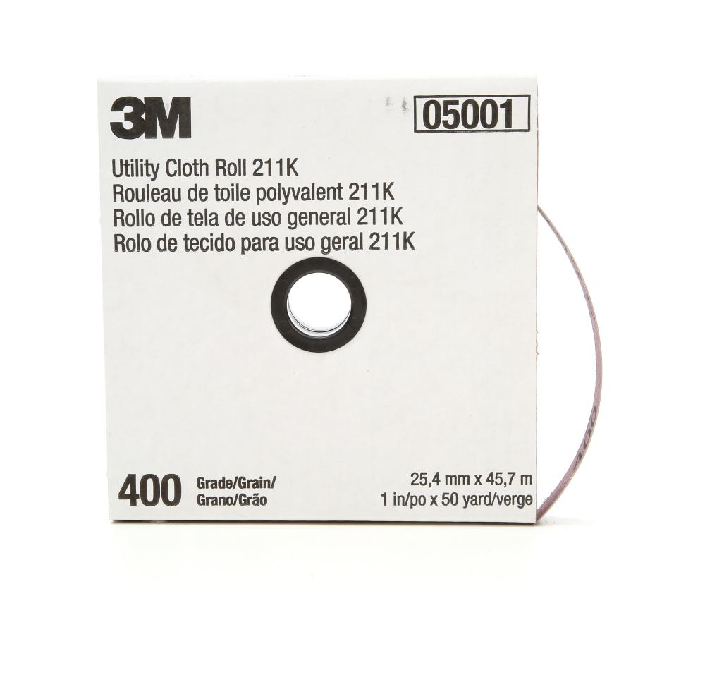 3M™ Utility Cloth Roll, 211K, grade 400, 1 in x 150 ft (25.4 mm x 45.72 m)