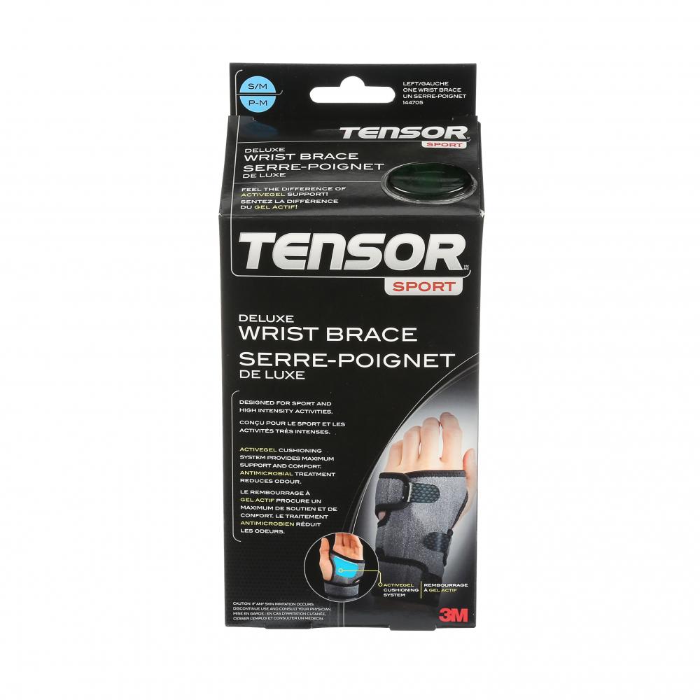 Tensor™ Sport Wrist Brace, left wrist, grey, small/medium