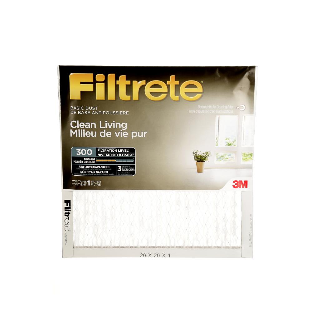 Filtrete™ Clean Living Basic Dust Filter, MPR 300, 20 in x 20 in x 1 in