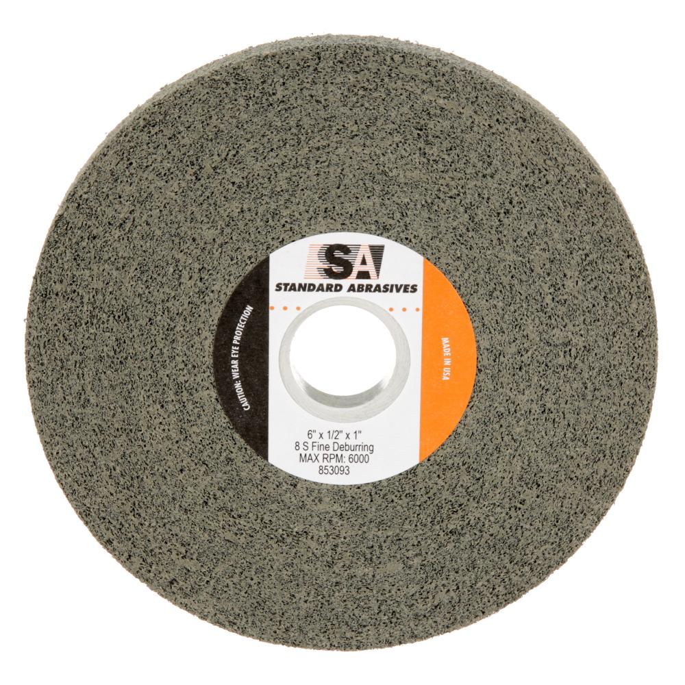 Standard Abrasives™ Deburring Wheel 853093, 6 in x 1/2 in x 1 in 8S FIN, 4 per case