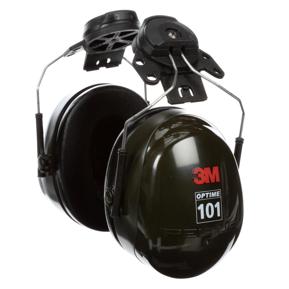 3M™ PELTOR™ Optime™ 101 Earmuffs, H7P3E, hard hat attached, 10 pairs per case