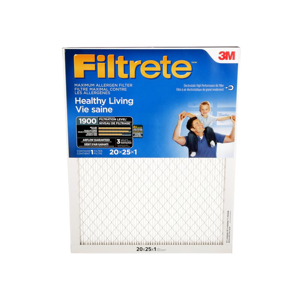 Filtrete™ Healthy Living Maximum Allergen Filter, MPR 1900, 20 in x 25 in x 1 in