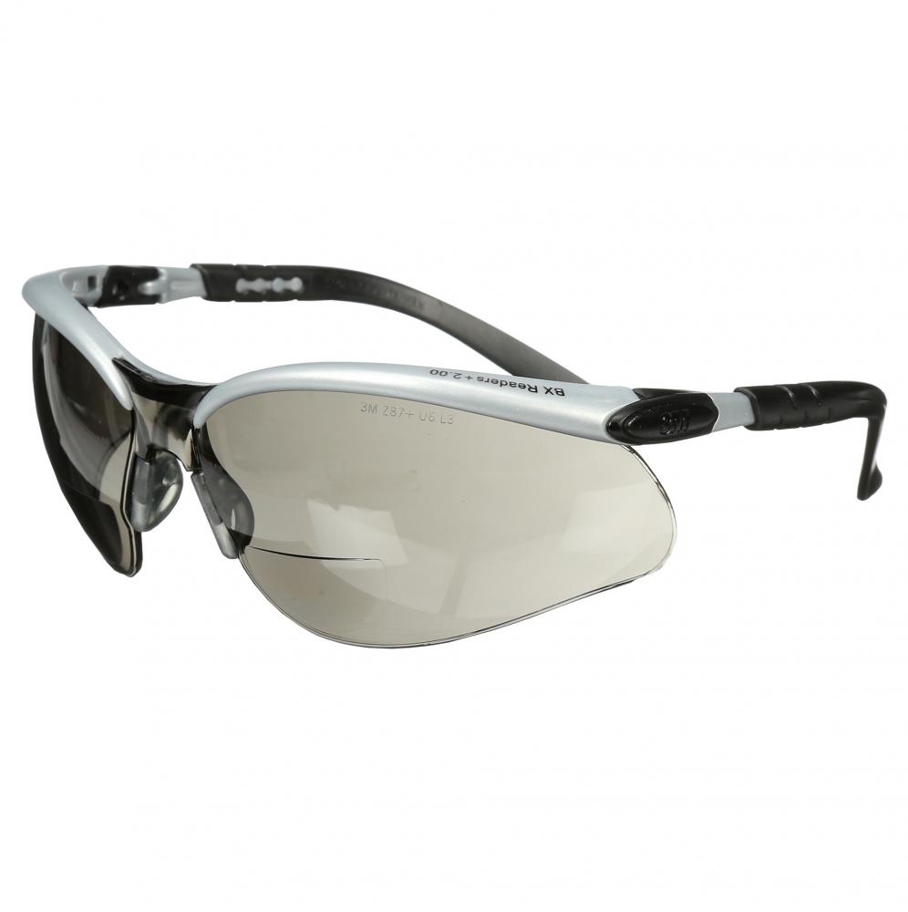 3M™ BX Reader Protective Eyewear, 11378-00000-20, grey lens, silver frame, +2.0 dioptre