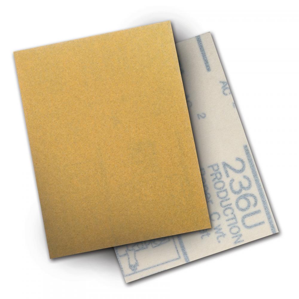 3M™ Hookit™ Paper Sheet, 236U, P80, 3 in x 4 in (76.2 mm x 101.6 mm), 50 sheets per carton