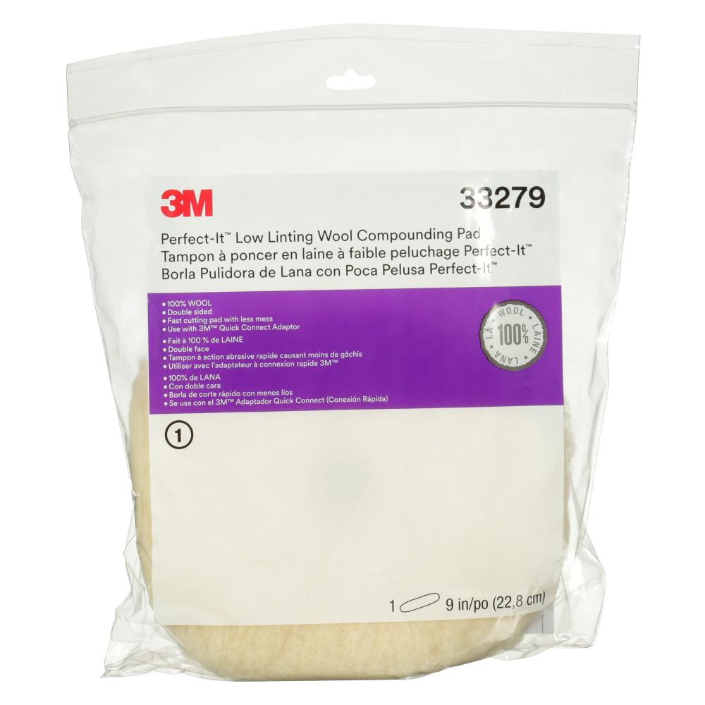 3M™ Perfect-It™ Low Linting Wool Compounding Pad 33279, 9 in, 6/Case