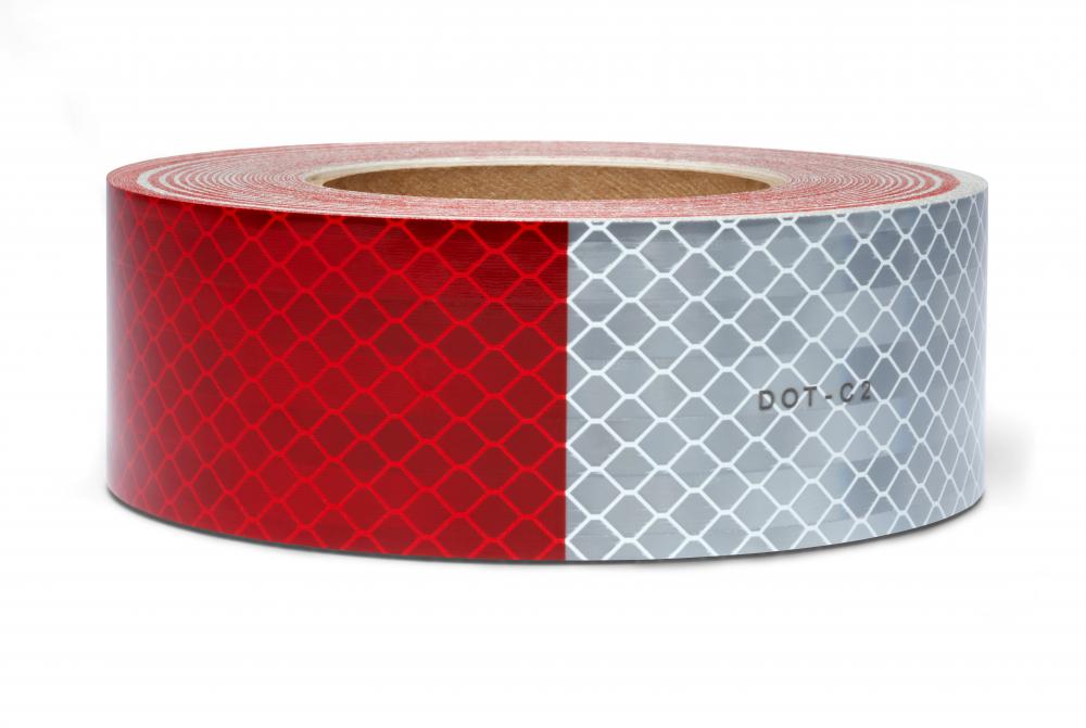 3M™ Flexible Prismatic Conspicuity Markings 913-326, Red/White, DOT, 2 in x 50 yd