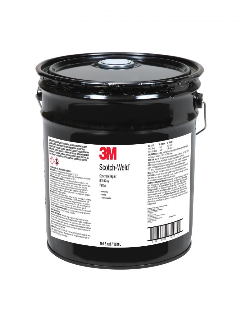 3M™ Scotch-Weld™ Concrete Repair, 600, grey, self-leveling, part A, 5 gal. (19 L)