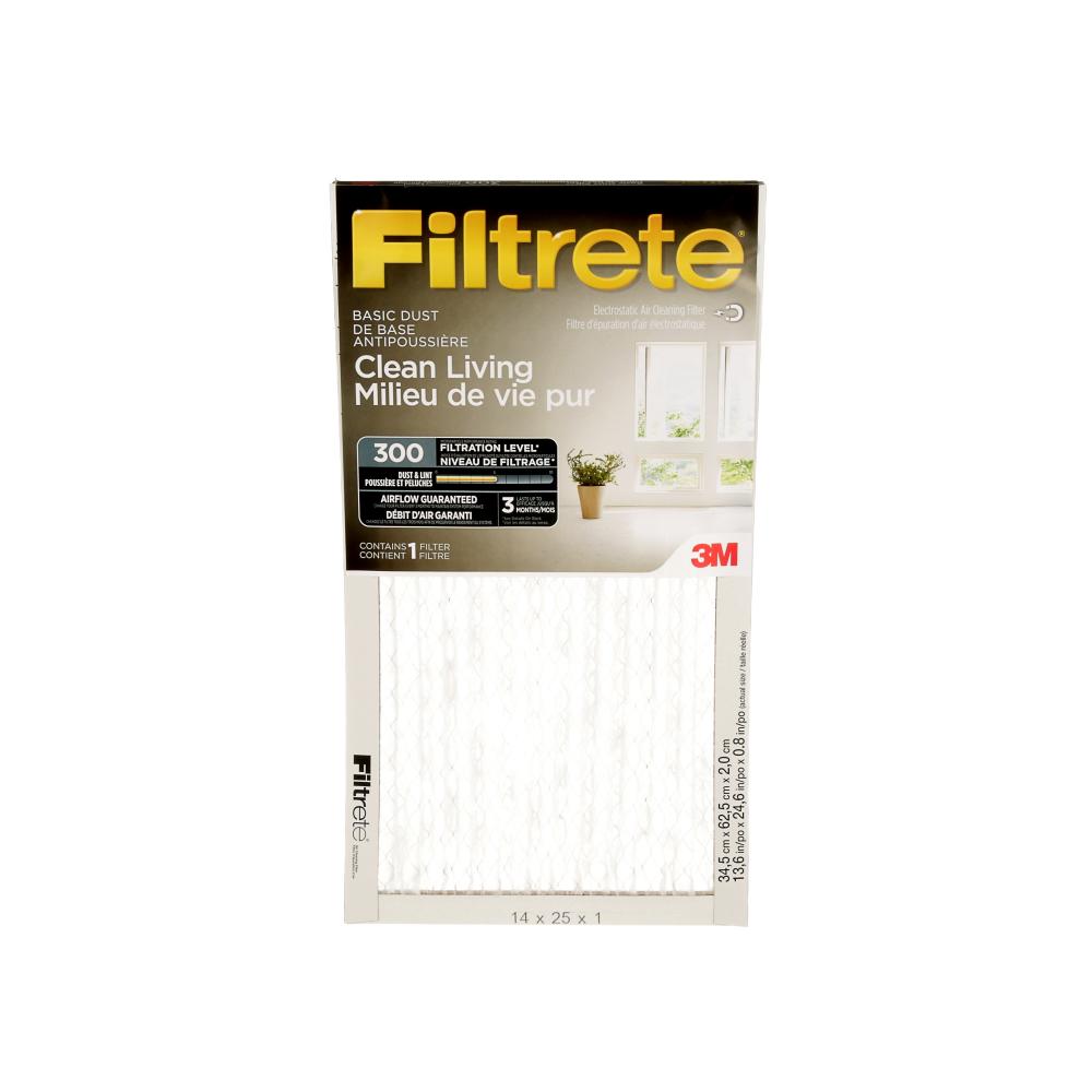 Filtrete™ Clean Living Basic Dust Filter, MPR 300, 14 in x 25 in x 1 in