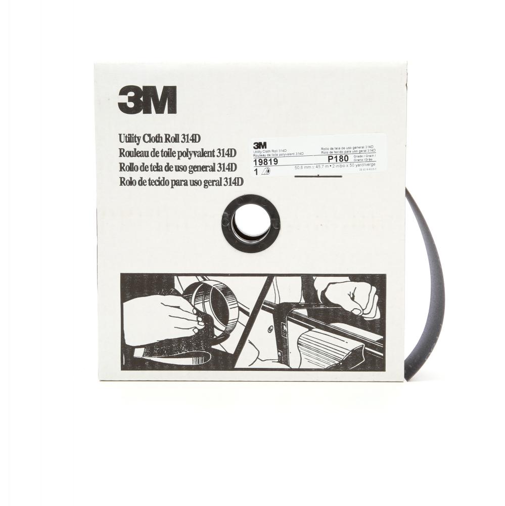 3M™ Utility Cloth Roll, 314D, P180, 2 in x 150 ft (50.8 mm x 45.72 m)