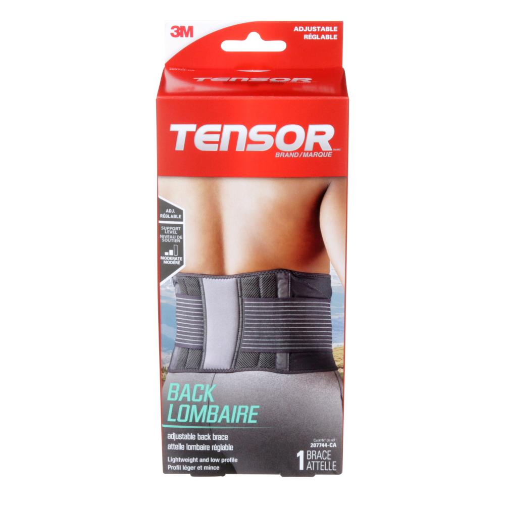 Tensor™ Back Brace, Adjustable, Black/Grey