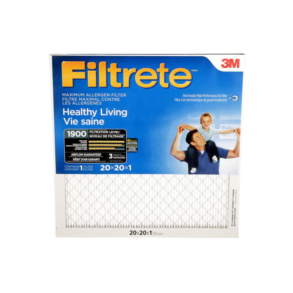 Filtrete™ Healthy Living Maximum Allergen Filter, MPR 1900, 20 in x 20 in x 1 in