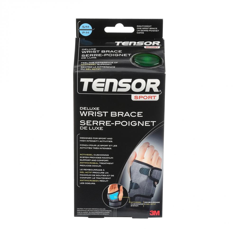Tensor™ Sport Wrist Brace, right wrist, grey, small/medium
