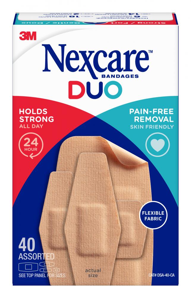 Nexcare™ Duo Bandages DSA-40-CA, Assorted Sizes, 40/pack