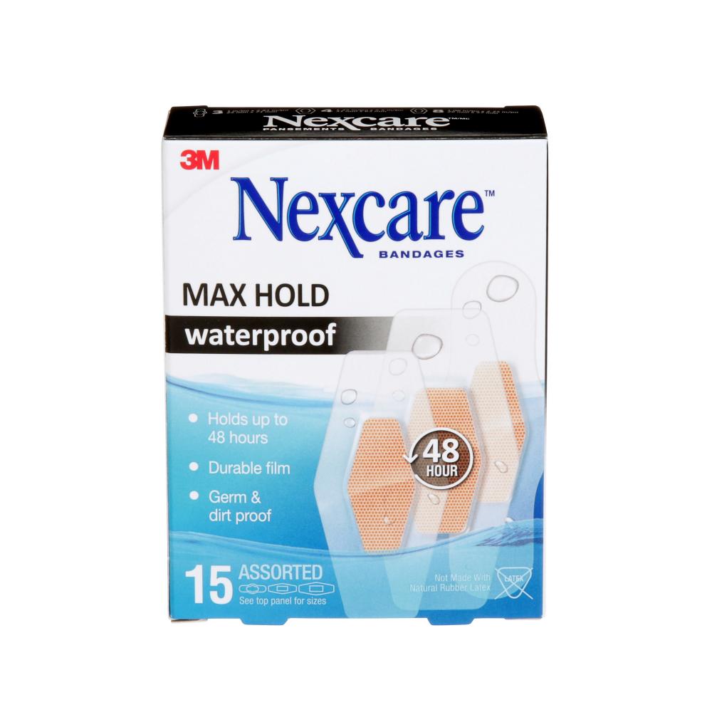 Nexcare™ Max Hold Waterproof Bandages, Assorted 15c