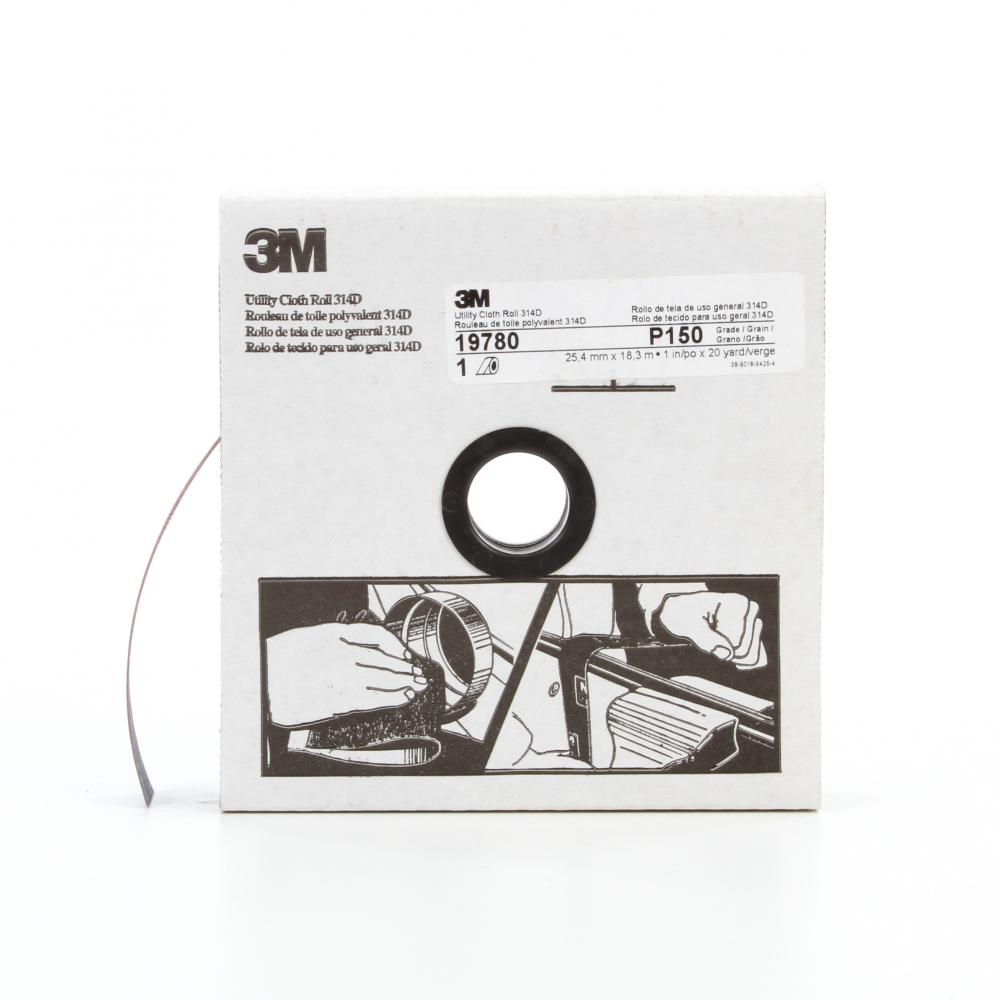 3M™ Utility Cloth Roll, 314D, P150, 1 in x 60 ft (25.4 mm x 18.29 m)