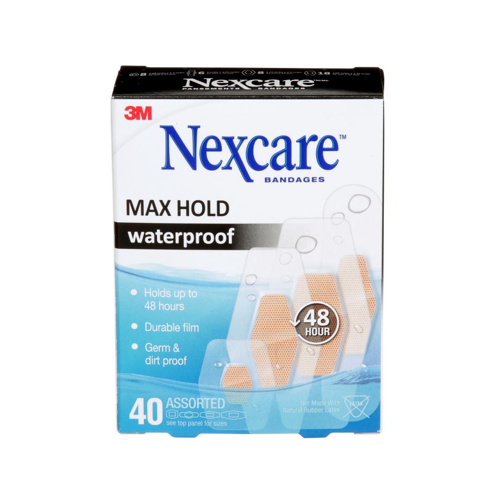 Nexcare™ Max Hold Waterproof Bandages, Assorted 40 ct value pack