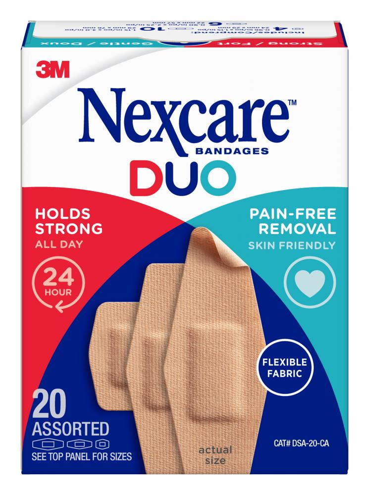Nexcare™ Duo Bandages DSA-20-CA, Assorted Sizes, 20/pack