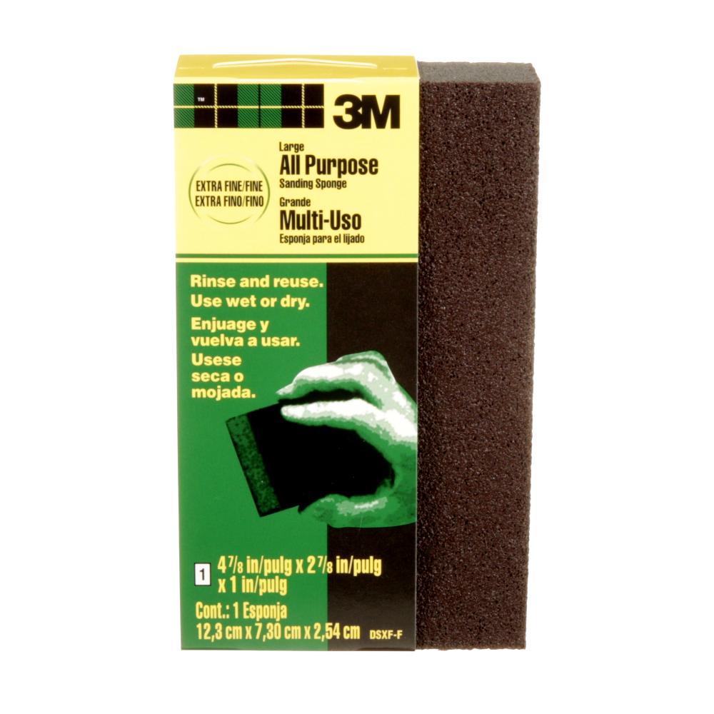 3M™ General Purpose Sanding Sponge DSXF-F-ESF-10, 2 7/8 in x 4 7/8 in x  1 in, Extra Fine/Fine