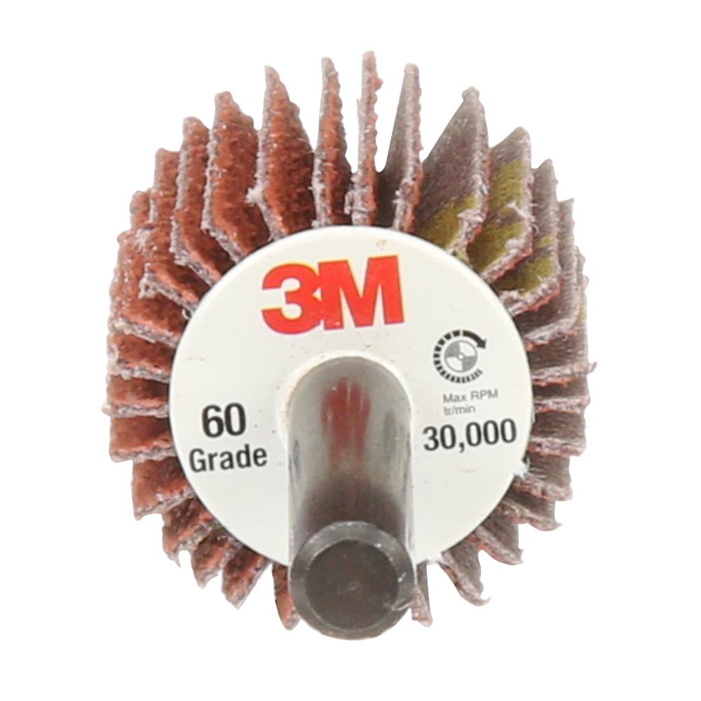 3M™ Flap Wheel, 747D, grade 60, 1 in x 1 in x 1/4 in (25.4 mm x 25.4 mm x 6.35 mm)