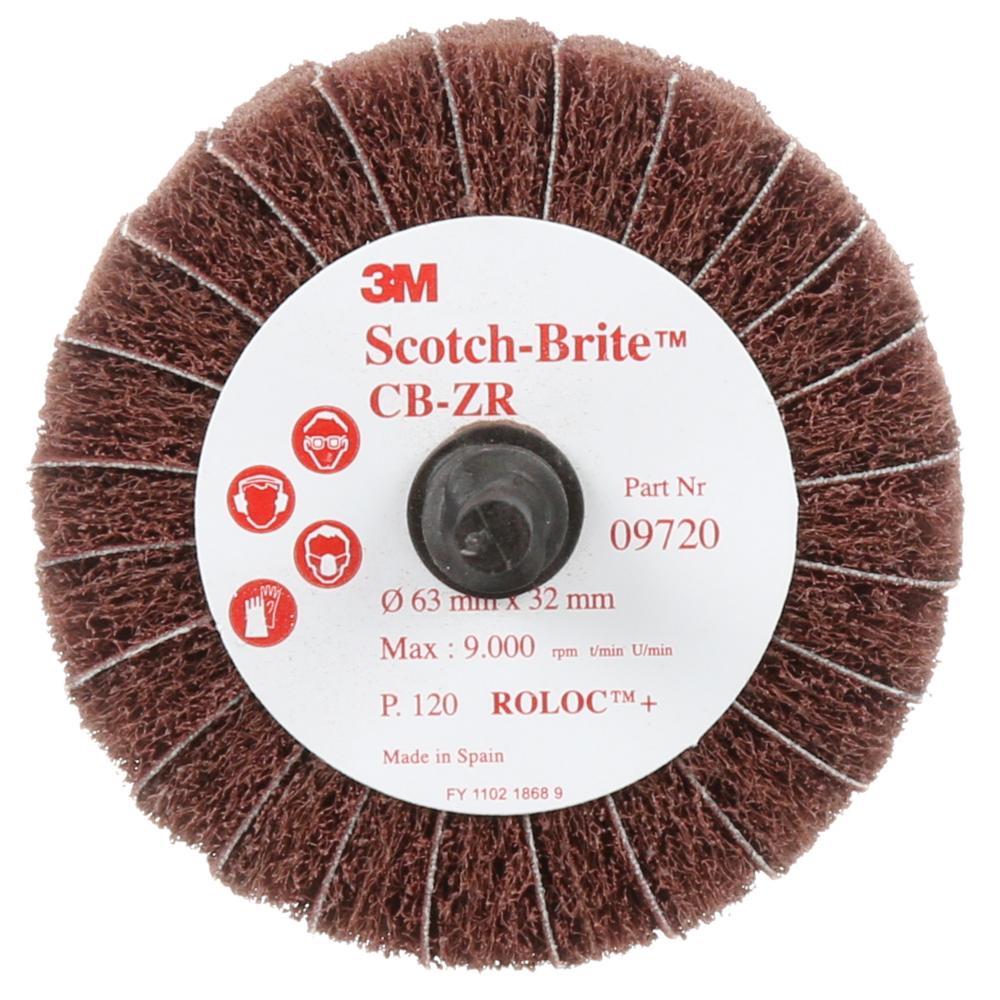 Scotch-Brite™ Combi-Wheel, CB-ZR, P120, 2-1/2 in x 1-1/4 in (6.3 cm x 3.2 cm)