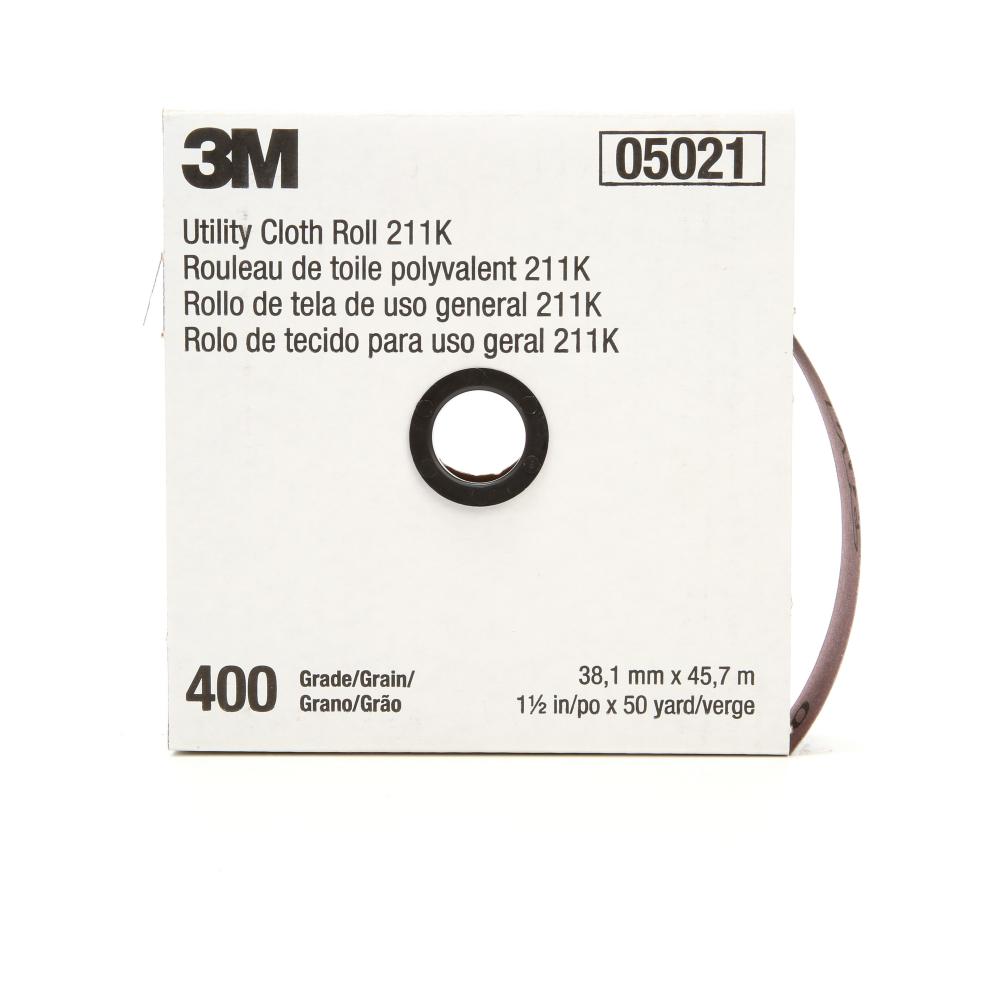 3M™ Utility Cloth Roll, 211K, grade 400, 1 1/2 in x150 ft (38.1 mm x 45.72 m)