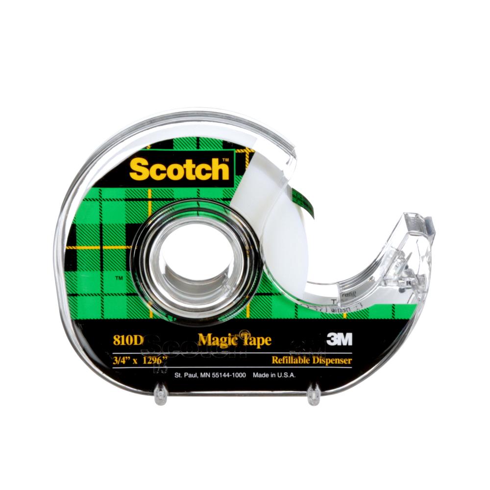 Scotch® Magic™ Invisible Tape, 810D, with refillable dispenser, 3/4 in x 36 yd (19 mm x 33 m)