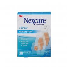 3M 7100228846 - Nexcare™ Clear Waterproof Bandages 588-30-CA, Assorted Sizes, 30/Pack