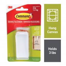 3M 7100093432 - Command™ Canvas Picture Hanger 17044-EF, White, Large, 1 Hanger, 2 Strips Per Pack