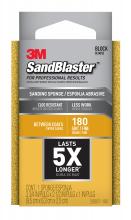 3M 7000047851 - 3M™ SandBlaster™ Sanding Sponge 20907-180, 180 Grit, 3 3/4 in x 2 1/2 in x 1 in, 1/Pack