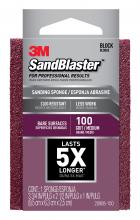 3M 7000047820 - 3M™ SandBlaster™ Sanding Sponge 20908-100, 100 Grit, 3 3/4 in x 2 1/2 in x 1 in, 1/Pack