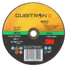 3M 7100228885 - 3M™ Cubitron™ II Cut-Off Wheel, 66524, T1, black, 4 in x 1/8 in x 3/8"-24 (10.16 cm x 3.18 mm)