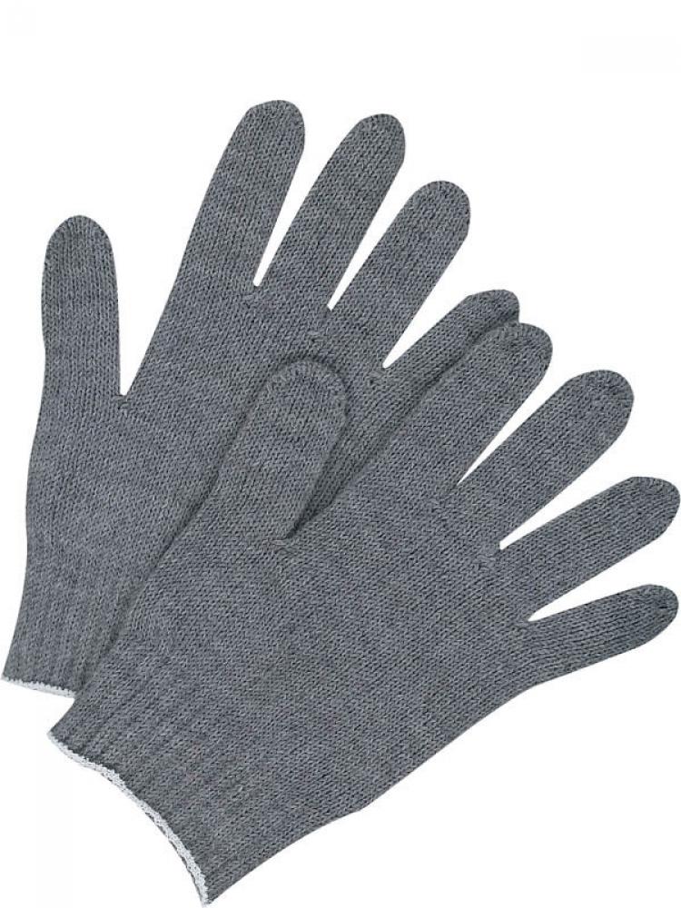 Seamless Knit Poly-Cotton String Knit Glove Grey, Medium Weight