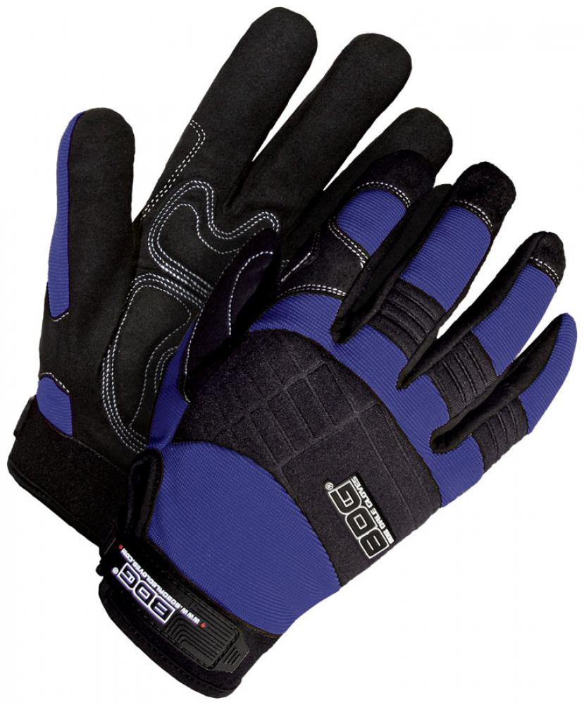 Mechanics Glove Synthetic Leather Anti-Vib Gel Palm Navy