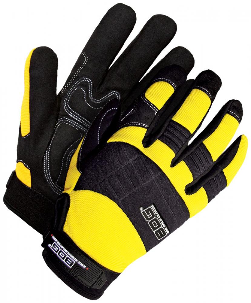 Mechanics Glove Synthetic Leather Anti-Vib Gel Palm Yellow