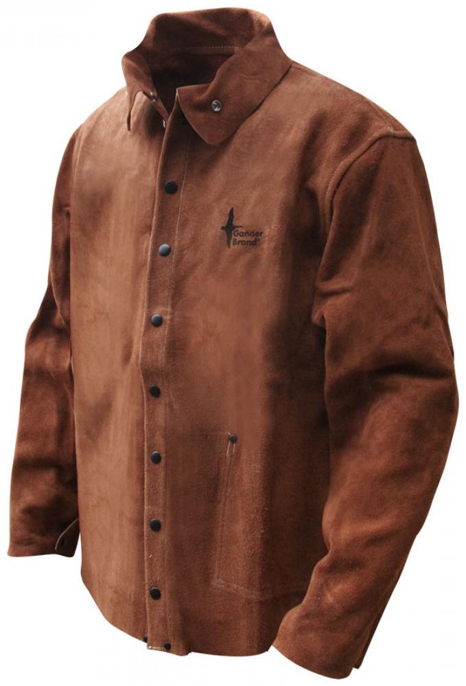 Welding Jacket Split Cowhide Brown Kevlar Sewn