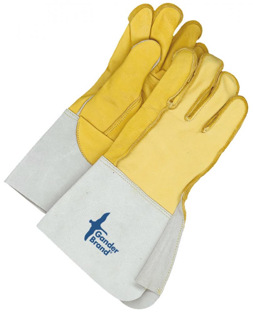 Grain Leather Utility Glove Gauntlet Outseam Sewn Ruf Rigger