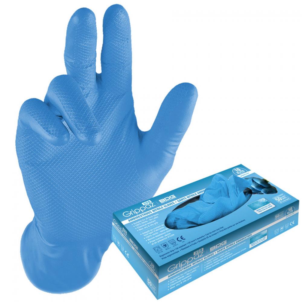 Grippaz Blue Nitrile Disposable 8mil Box