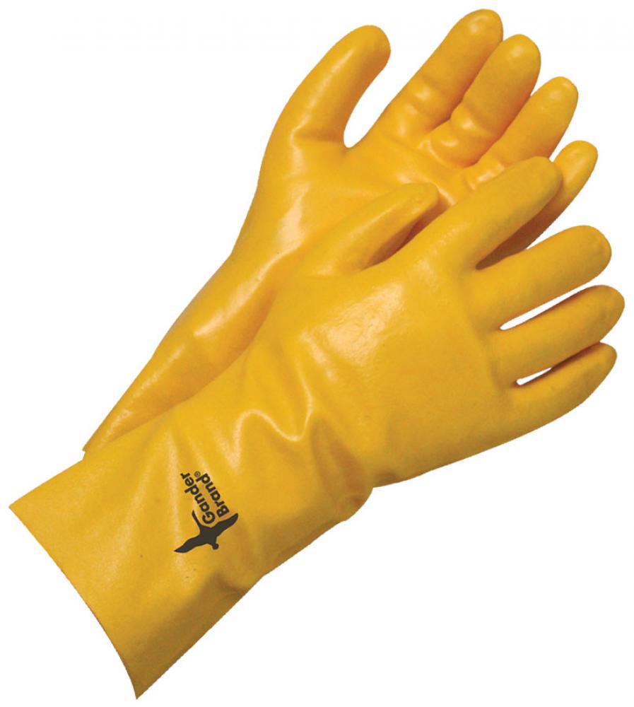 Coated PVC Single Dipped Gauntlet Yellow 14 in