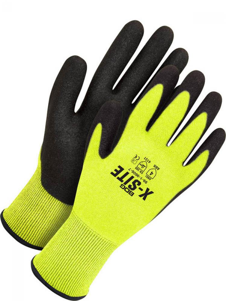 Seamless Knit Hi-Viz Yellow Nylon 15-Gauge, Black NFT Palm