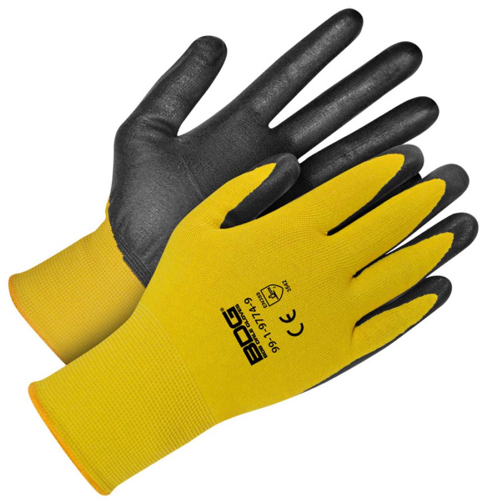 Yellow 18G Seamless Knit Kevlar Cut Resistant w/ Black NPR F