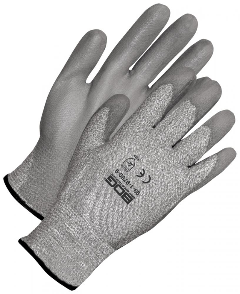 Seamless Knit HPPE Cut Resistant Grey Polyurethane Palm