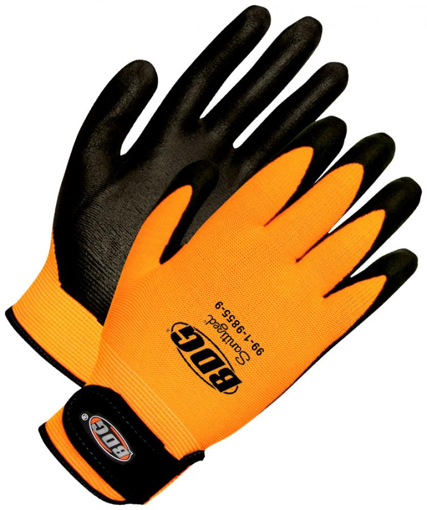 Seamless Knit Orange Hi-Viz Nylon Black Bi-Polymer Palm