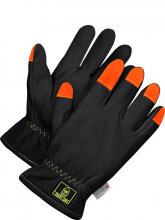 Bob Dale Gloves & Imports Ltd 20-9-10761-XL - Oil Resist Goatskin Driver Cut Resist Liner Hi-Viz Fingers