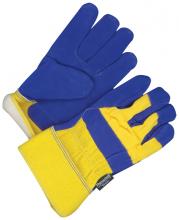 Bob Dale Gloves & Imports Ltd 30-9-473TFL-XL - Fitter Glove Split Cowhide Lined Thinsulate C100 Blue/Gold