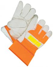 Bob Dale Gloves & Imports Ltd 40-9-2870 - Fitter Glove Grain Cowhide Lined Pile Hi-Viz Orange