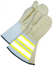 Bob Dale Gloves & Imports Ltd 50-1-1280-M - Grain Cowhide Utility Mitt Hi-Viz Gauntlet 1-Finger